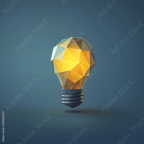 Geometric Light Bulb Design in Warm Glow for Creative Inspiration