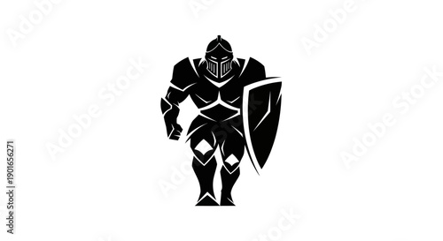Black knight warrior illustration