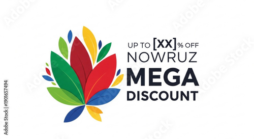 Vibrant nowruz mega discount leaf logo with colorful petals and text