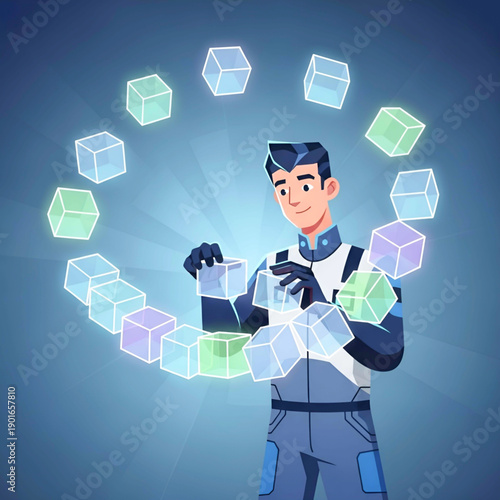 Modern Digital Technology Concept Illustrations