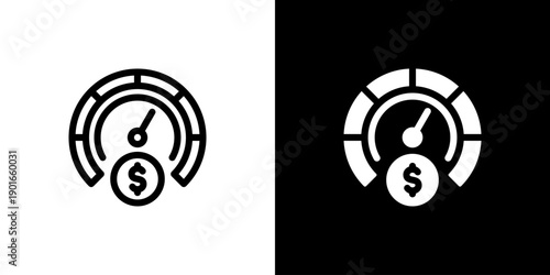 Performance icon concept with flat Black White Background. Vector illustration.