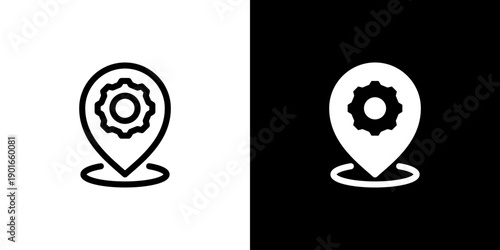 Localization icon concept with flat Black White Background. Vector illustration.