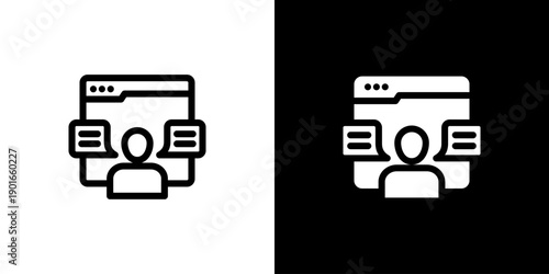 Consultation icon concept with flat Black White Background. Vector illustration.