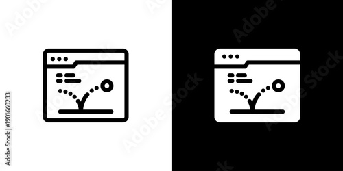 Bounce Rate icon concept with flat Black White Background. Vector illustration.