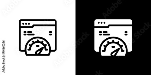 Page Speed icon concept with flat Black White Background. Vector illustration.