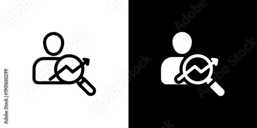 Audience icon concept with flat Black White Background. Vector illustration.
