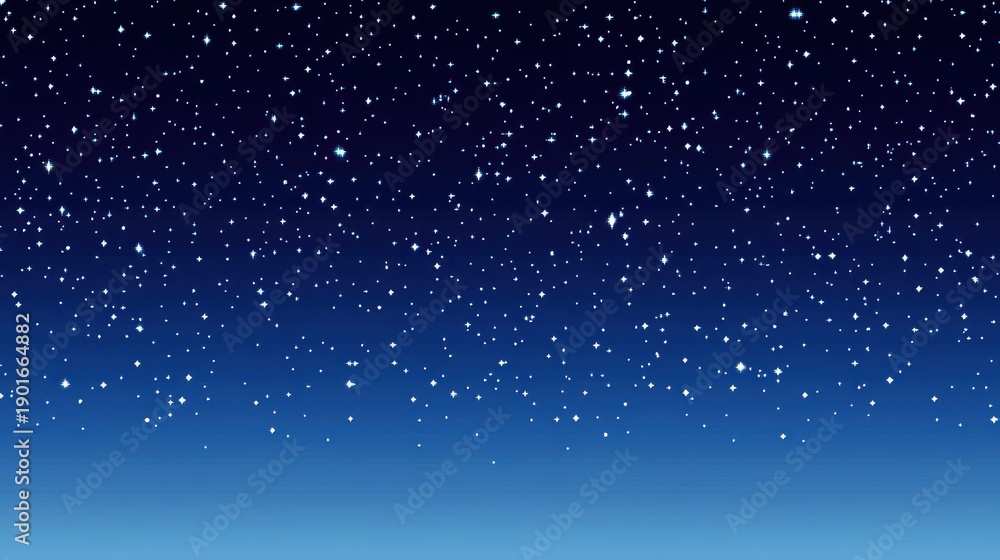 Obraz premium Starry Night Sky with Gradual Blue Horizon.