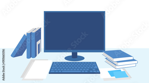 simple illustration of desktop pc
