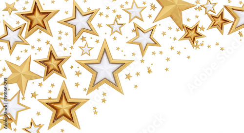 Gold and White Stars Background