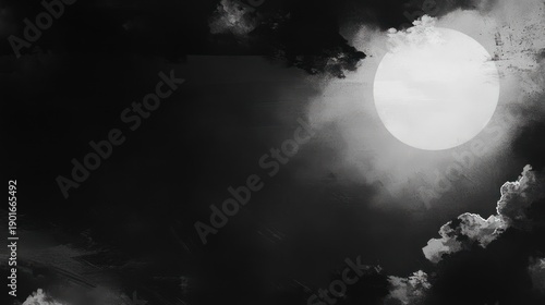 Wallpaper Mural Full Moon Behind Dark Cloudy Sky. Torontodigital.ca