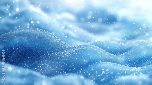 Wallpaper Mural Snowy Landscape with Clouds and Snowflakes. Torontodigital.ca