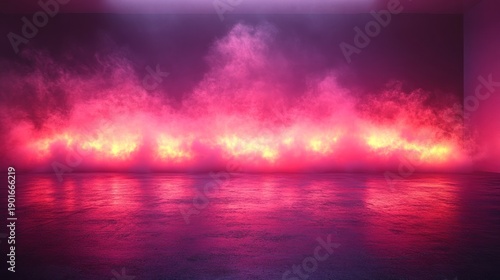 Wallpaper Mural Wildfire Burning Across Water at Night. Torontodigital.ca