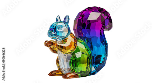 Vibrant Crystal Squirrel Figurine for Whimsical Decor, Gift, and Playful Branding.