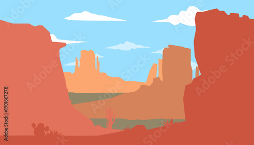 cartoon illustration of a desert landscape