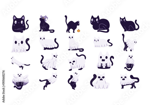 Spooky Black Cat Illustration