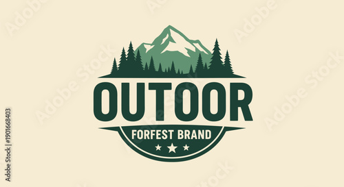 Outdoor Forest Brand Mountain Logo Design.
