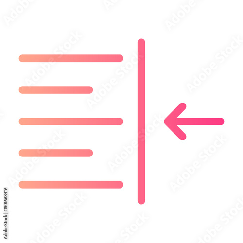 Fotografie right indent gradient icon