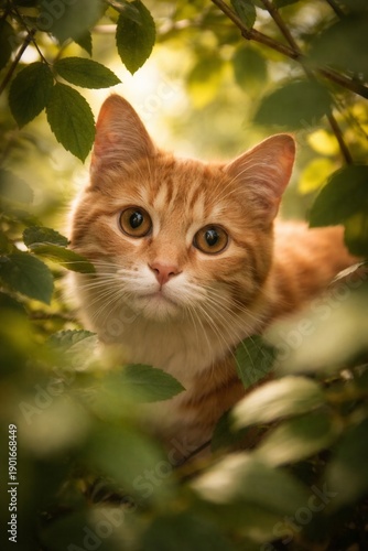 Wallpaper Mural A Silent Gaze Behind the Thick Leaves Torontodigital.ca