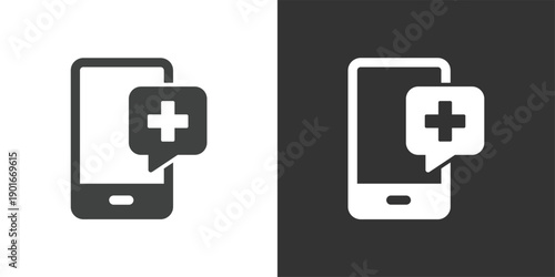 Mobile Healthcare icon. Solid glyph series icon