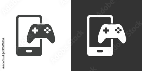 Mobile Gaming icon. Solid glyph series icon