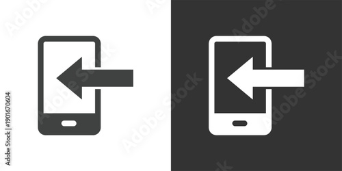 Mobile Import or Login icon. Solid glyph series icon
