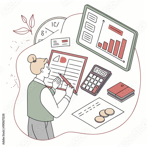 hand drawing business graph