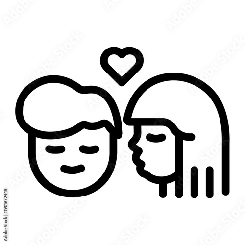 Cheek kiss Line Icon