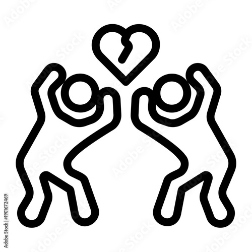 Couple conflict Line Icon