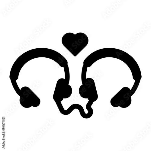 Couple earphone Solid icon