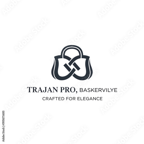Luxury Handbag Logo Design Illustration.