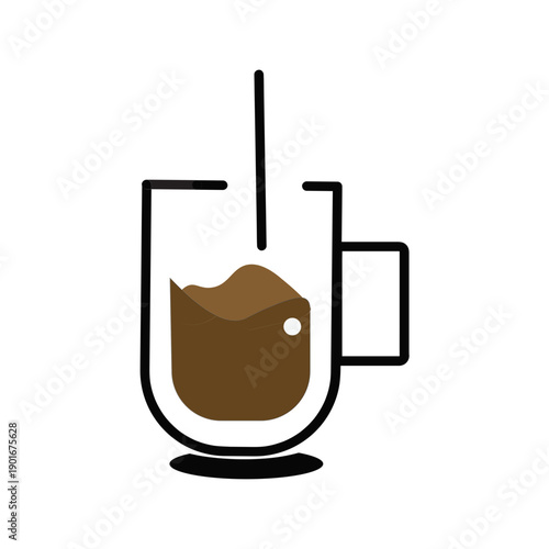 A blender filled with chocolate mixture is being blended from a top viewpoint