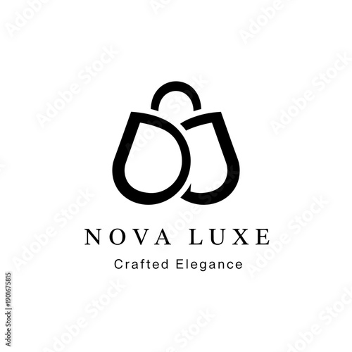 Nova Luxe Handbag Logo Design Element.