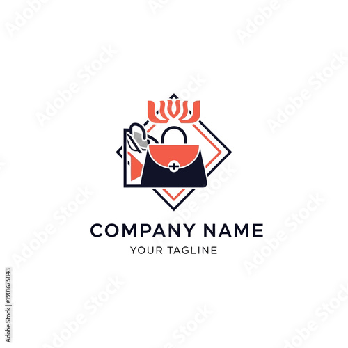 Luxury Handbag Fashion Logo Design Concept.