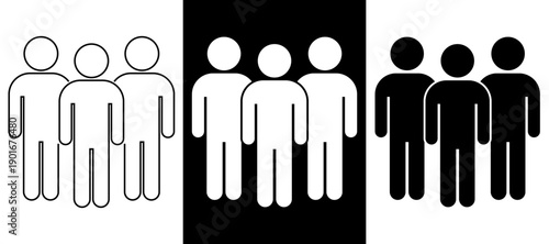 people team sign and symbol icon set
