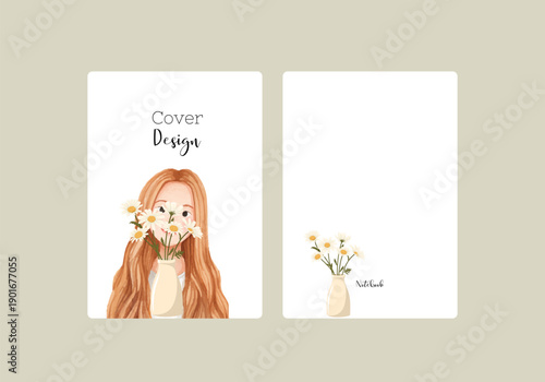 Layout for notebook cover, poster, banner, placard, brochure, annual report, card, flyer.abstract botanical design template.A4 size
