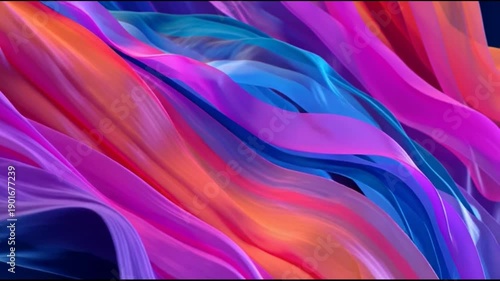 Abstract flowing fabric colorful design background