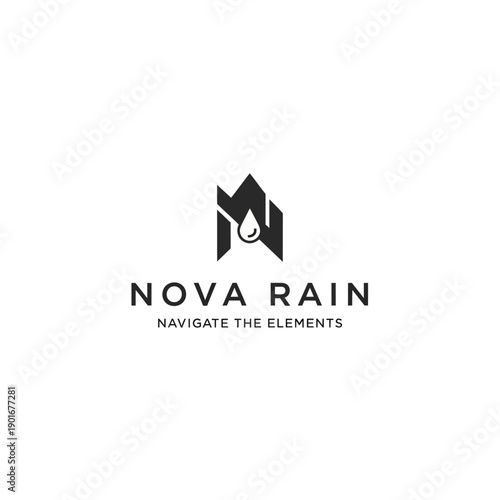 Nova Rain Logo Design Element Black.