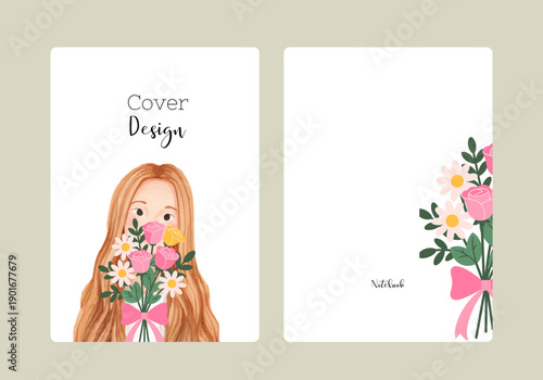 Layout for notebook cover, poster, banner, placard, brochure, annual report, card, flyer.abstract botanical design template.A4 size
