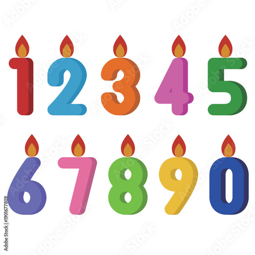 	お祝いや記念日に使えるシンプルな数字のロウソク