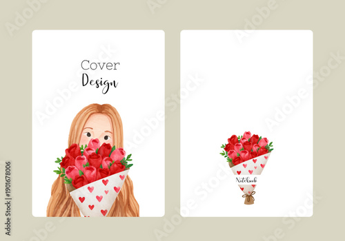 Layout for notebook cover, poster, banner, placard, brochure, annual report, card, flyer.abstract botanical design template.A4 size
