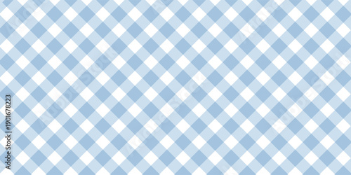 Blue and white plaid fabric texture background. Seamless pattern checkered wallpaper. Vector illustration eps 10