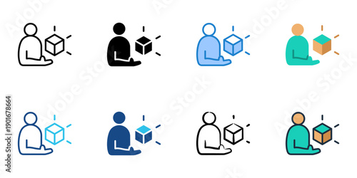 Influencer Endorsement icons set multiple style collection. Editable stroke 
