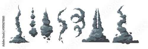 Vertical Smoke Pillar and Tornado Cloud Effects