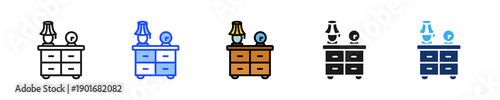 Bedside Setup Icon Collection With Multiple Styles