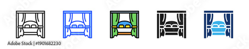 Bed Canopy Icon Collection With Multiple Styles