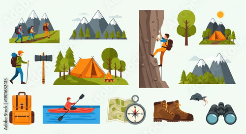 Outdoor Adventure and Camping Gear Collection.