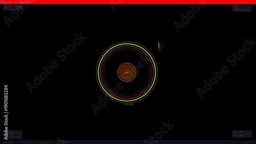 Wallpaper Mural HUD interface animation for display of data metrics in a digital control system setting Torontodigital.ca