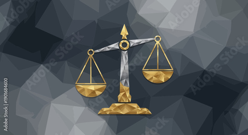 Geometric Scales Representing Justice and Law, Abstract Design, Abstract Background