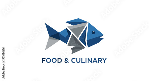 Geometric Seafood Logo Design Culinary Fish Emblem for Restaurant Business Branding