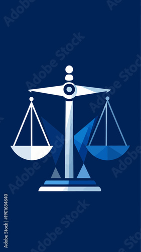Geometric Scales Of Justice Symbolizing Fairness And Legal Equilibrium In Minimalist Design